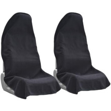 Universella bilsätesöverdrag, tvättbara och halkfria, vattentäta och svettåliga handduksöverdrag för bilar/lastbilar/jeepar (2-pack svart)