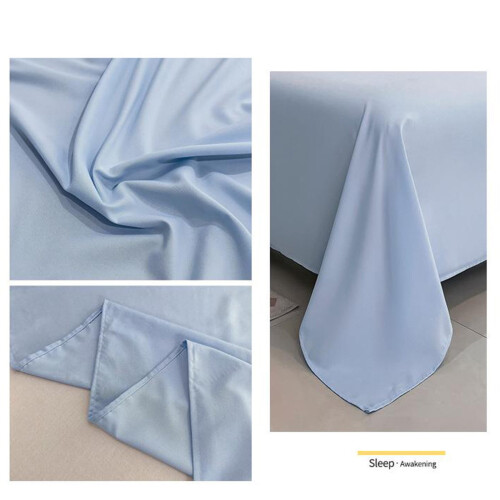 Twin Solid Colour Washed Cotton Blend Flat Sheet, 47x90 in, 2