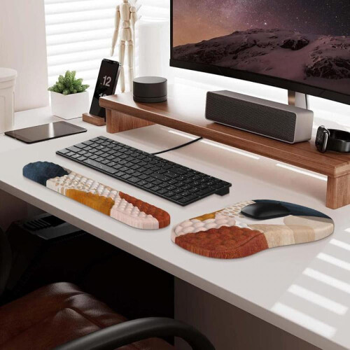 Εργονομικά Mouse Pads 3 τεμαχίων με υποστήριξη καρπού και σετ σαλονιού, αφρός μνήμης, 2