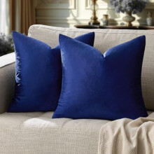 Fodere decorative in velluto blu royal per cuscini da divano e letto, confezione da 2 (blu royal, 45x45 cm - set da 2)