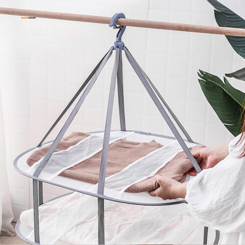Étendoir à linge pliable à 3 niveaux en maille 1