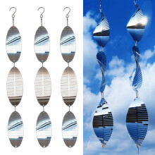 Windspiel-Hängeleuchte aus Edelstahl – Elegante Außendekoration, Vogelabwehr für Garten, Veranda und Balkon, wetterfest und einfach zu montieren