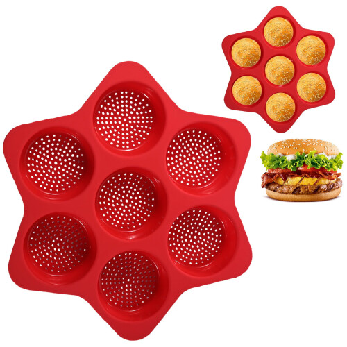 Moule à hamburger en silicone à 6 cavités