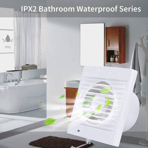 Ανεμιστήρας εξάτμισης 150Mm18W320M³/H με βαλβίδα αντεπιστροφής και διακόπτη αλυσίδας, 1