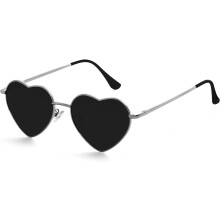 Occhiali da sole polarizzati a forma di cuore per donna, montatura in metallo, stile alla moda e grazioso, protezione UV400.