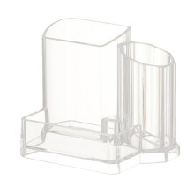 Organizador de mesa transparente Simple3-Cell para cosméticos, algodão, artigos de papelaria, canetas e presentes – Compatível com organizadores