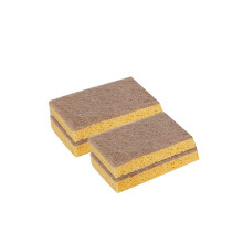 2 Pack Double Sided Kitchen Sponges with Scouring Pad for Dishes, 2 in 1 Cleaning Design