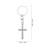 Chaveiro elegante com cruz de cristal e strass para mulheres, em liga de zinco prateada, 9,9 cm (3,54 polegadas). 2