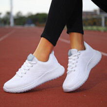 Sandali da donna traspiranti in mesh, suola morbida antiscivolo, scarpe da tennis/passeggiata alla moda, colore bianco, taglia 8.5
