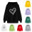 Damen-Kapuzenpullover mit Herzchen-Print, Rundhalsausschnitt, Valentinstag-Pullover, Rot, Größe S 3