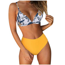 Cadeau voor haar: Tankini badpakken voor dames, modieuze effen en bedrukte badkleding, bikini set met split, wit
