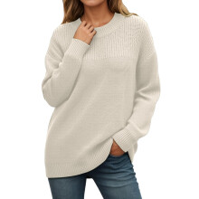 Pulls pour femmes automne-hiver, col rond, manches longues, pull décontracté