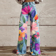 Pantaloni casual da donna stampati con tasche con cerniera e bottoni – Comodi ed eleganti, a meno di 10 dollari. Offerta limitata.