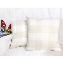 Sraith de 2 Chlúdach Piliúir Teirigthe Farmhouse Buffalo Check Plaid Cás Cushion Poileistear Línéadach le haghaidh Maisiú Baile an Fhómhair