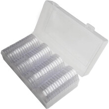 Capsules pour pièces de 41 mm avec boîte de rangement – 60 unités