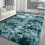 Χαλί Fluffy Tie-Dye Peacock Blue 3x5ft – Υπερ-μαλακό, αντιολισθητικό και πλενόμενο, συμβατό με 1