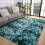 Χαλί Fluffy Tie-Dye Peacock Blue 3x5ft – Υπερ-μαλακό, αντιολισθητικό και πλενόμενο, συμβατό με 5