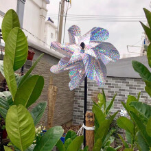 Sonderangebot! Reflektierende Windräder mit Erdspießen – Glitzernde Gartendekoration und Vogelabwehr für Garten, Terrasse und Bauernhof – Für