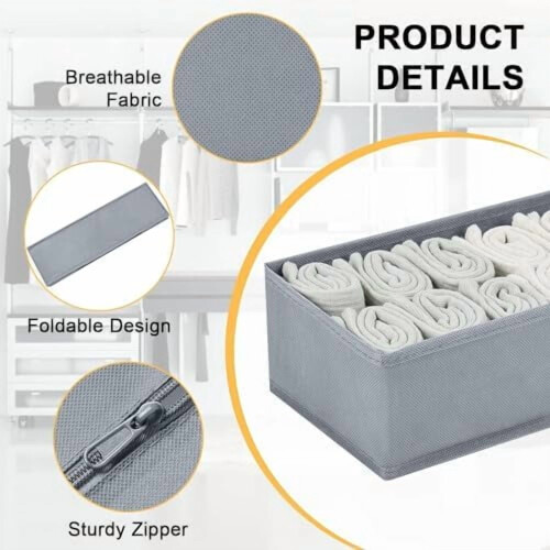 Foldable Fabric Drawer Organisers Set of 8 1