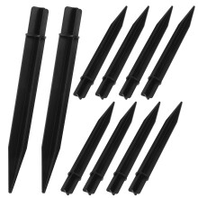 senza marchio10 pezzi Picchetti luminosi da terra Lampada da prato Spike Luci da giardino Solare Paesaggio Esterno Nero