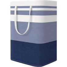 Cesto de roupa suja dobrável grande, 75L, autoportante, com alças para facilitar o transporte, azul degradê