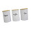 Weiße Küchenbehälter aus Eisen mit Bambusdeckeln (3er-Pack) 5