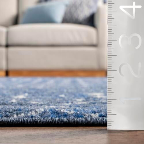 Moroccan Blythe area rug dark blue 4-square 1