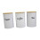 Weiße Küchenbehälter aus Eisen mit Bambusdeckeln (3er-Pack) 3