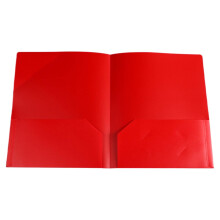 Plastikmapper med lommer, standard brevstørrelse papirmappe med visitkortlommer, eksamensdokumentorganisator (1 stk.) rød
