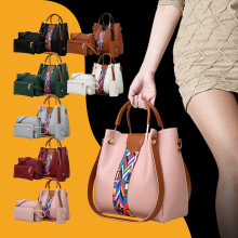 Ensemble de 4 sacs cabas vintage pour femmes, sacs à main et sacs bandoulière tendance, cadeau idéal pour les femmes