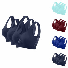 Soutien-gorge de sport sans armatures, bleu, léger et sans coutures, idéal pour le yoga, la course à pied et les tenues de sport décontractées.