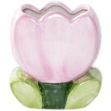 Porta-pincéis de maquiagem em formato de tulipa de cerâmica, caixa organizadora de cosméticos com formato de flor, porta-canetas e organizador de
