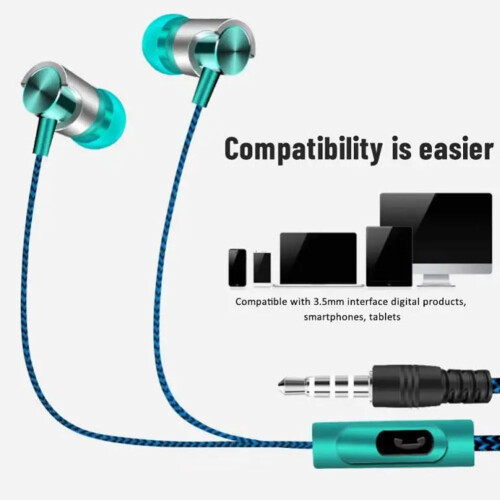 Auricolari in-ear con isolamento acustico, cuffie cablate e microfono da 3,5 mm. 2