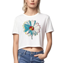Trendiges, bauchfreies Crop-Top mit Blumenmuster für Damen – sexy Tops mit freiem Bauchnabel, Übergrößen XS-XL, bequeme Baumwoll-Basics