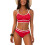 Damen-Badeanzug, konservatives, hochgeschnittenes, einfarbiges Bikini-Set, geteiltes Design und bequem, für Strand, Pool oder 2