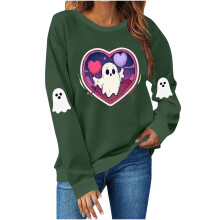 Feiere Halloween im Geiste! Damen-Sweatshirt mit Geistermotiv – Bequemer Langarmpullover