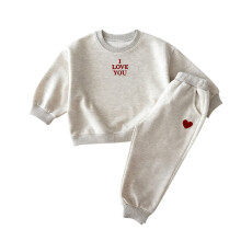 2-teiliges Set mit besticktem Kinder-Hoodie mit Buchstabenmotiv – Weiches, atmungsaktives und farbenfrohes Design für Jungen und Mädchen, perfekt