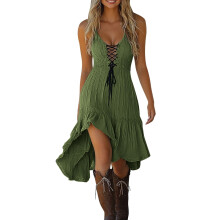 Elegantes, gotisches Partykleid mit langen Ärmeln für Damen, strukturierter Crinkle-Stoff, asymmetrischer Spitzensaum, Glockenärmel, formelles
