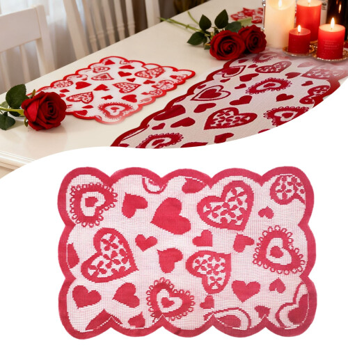 Christmas table runner with matching placemats 4PCS 1