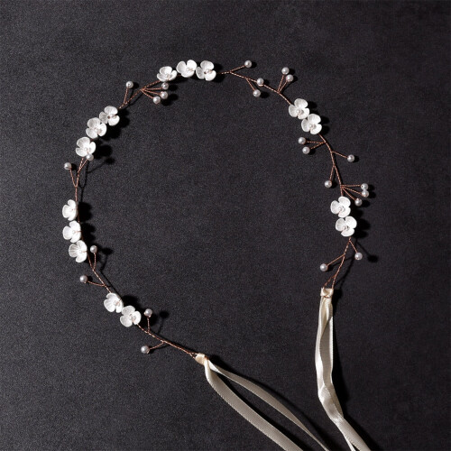 Κρυστάλλινη κορδέλα γάμου Faux Pearl Νυφικό headpiece με αμπέλι για αξεσουάρ μαλλιών νύφης 2