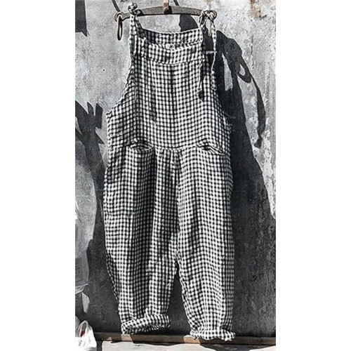 Macacão feminino casual listrado e descontraído 1