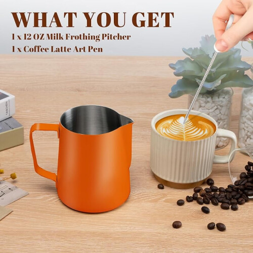 Melkeskummermugge 304 rustfritt stål 12oz 2