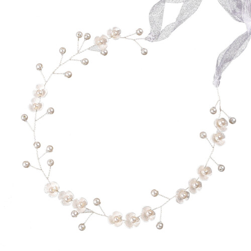 Fascia per capelli da sposa con cristalli e perle finte, accessorio per capelli da sposa. 1