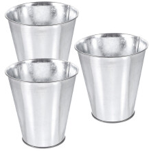 3 st runda silverfärgade blomhinkar för blomsterarrangemang 30x5,1 cm järnmaterial