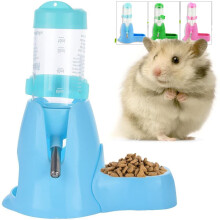 Pet Drinking Bottle with Food Container Base, Hanging Auto Dispenser for Hamsters, Rats, Ferrets, Rabbits – Compatible with Small Animals