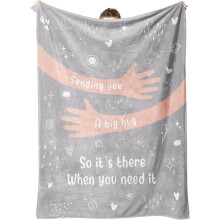 Cadeau de rétablissement pour femme : Couverture douce et réconfortante 127 cm x 152 cm, inscription « Je pense à toi » – Cadeau de