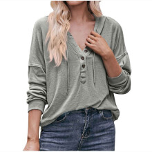 Polyester Långärmade Toppar för Dam Enfärgade Dam Eleganta Blusar Toppar Casual Långärmade V-ringade
