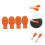 Conjunto de 4 capas de silicone laranja para baquetas, resistentes e elásticas. 4