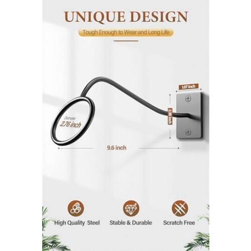 Θήκη για καπέλο Cowboy Wall Mount 4Pack - Ρουστίκ μεταλλικοί γάντζοι για καπέλα Western, Fedora και 2