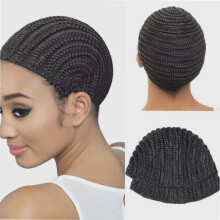 2 ks háčkovaných čiapok na parochne Cornrow pre ženy, elastické zapletené čiapky s klipmi, kompatibilné s vrkočmi na prišívanie aj